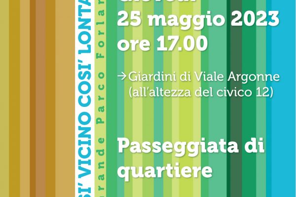 “Così vicino, così lontano” the initiative organized by the Grande Parco Forlanini Association